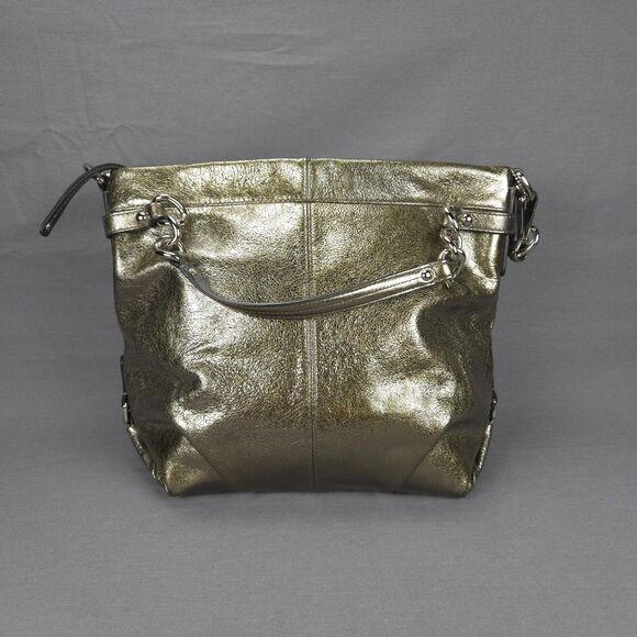 Coach Brooke Hobo Bag Metallic Gold Leather F17165 Slouchy Shoulder Purse Y2K - Picture 2 of 16